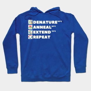 PCR Process Steps of Polymerase Chain Reaction Molecular Biology Science Hoodie